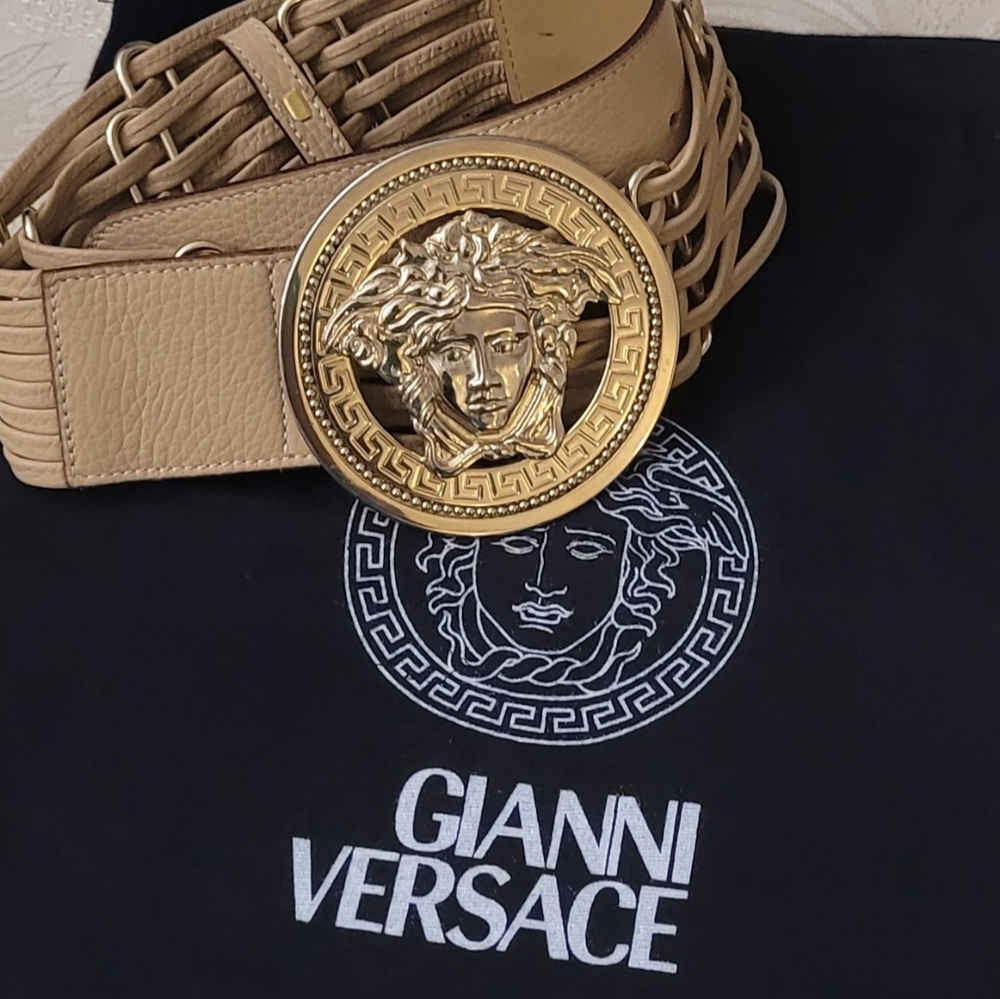 Vintage Rare VERSACE Leather Belt/ Medusa